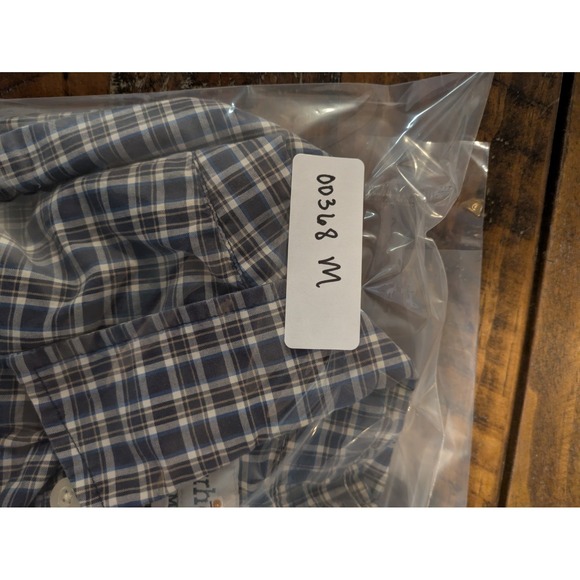 Carhartt Shirt Men's Medium Button Up Short Sleeve Relaxed Fit Blue Plaid - Picture 11 of 11